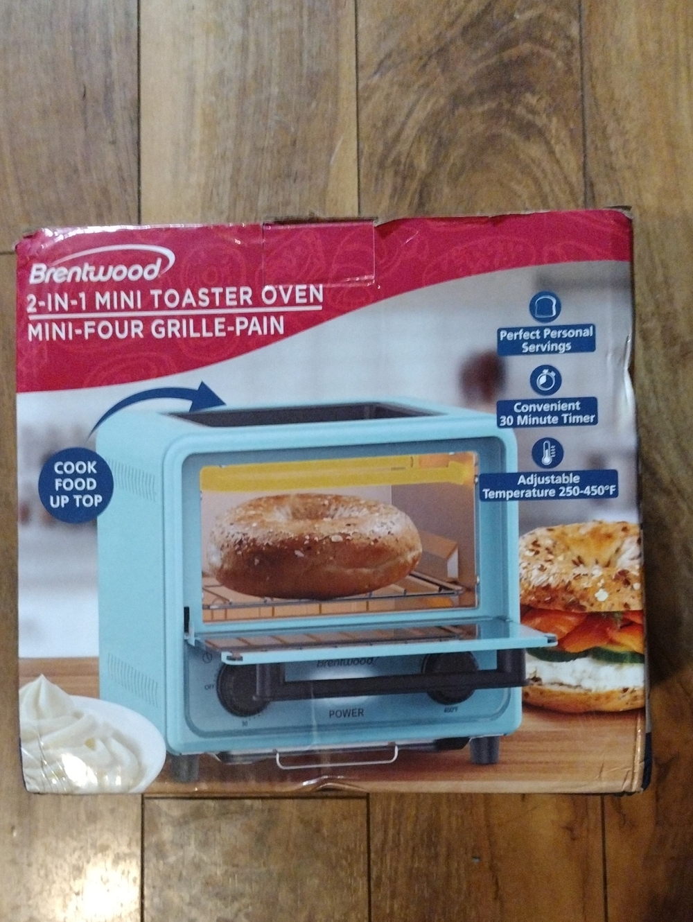 Brentwood Blue 2-in-1 Mini Toaster Oven